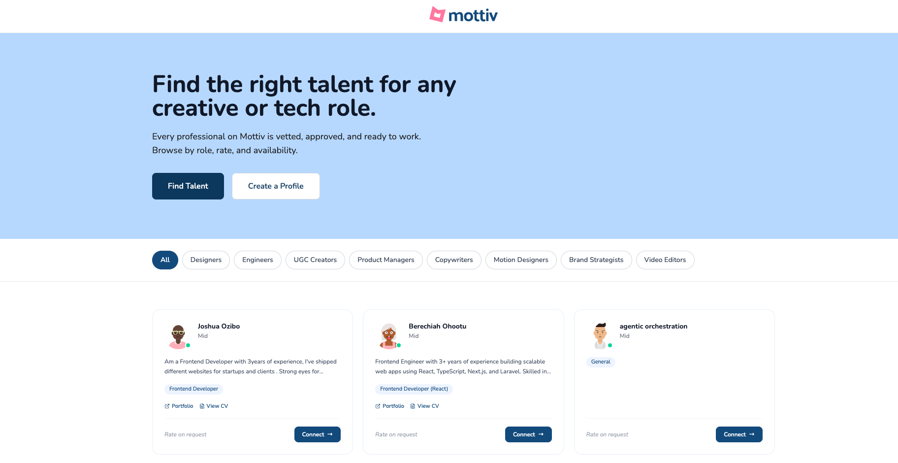 Motivv (Fresh platform, highly prospective for expert freelancers)