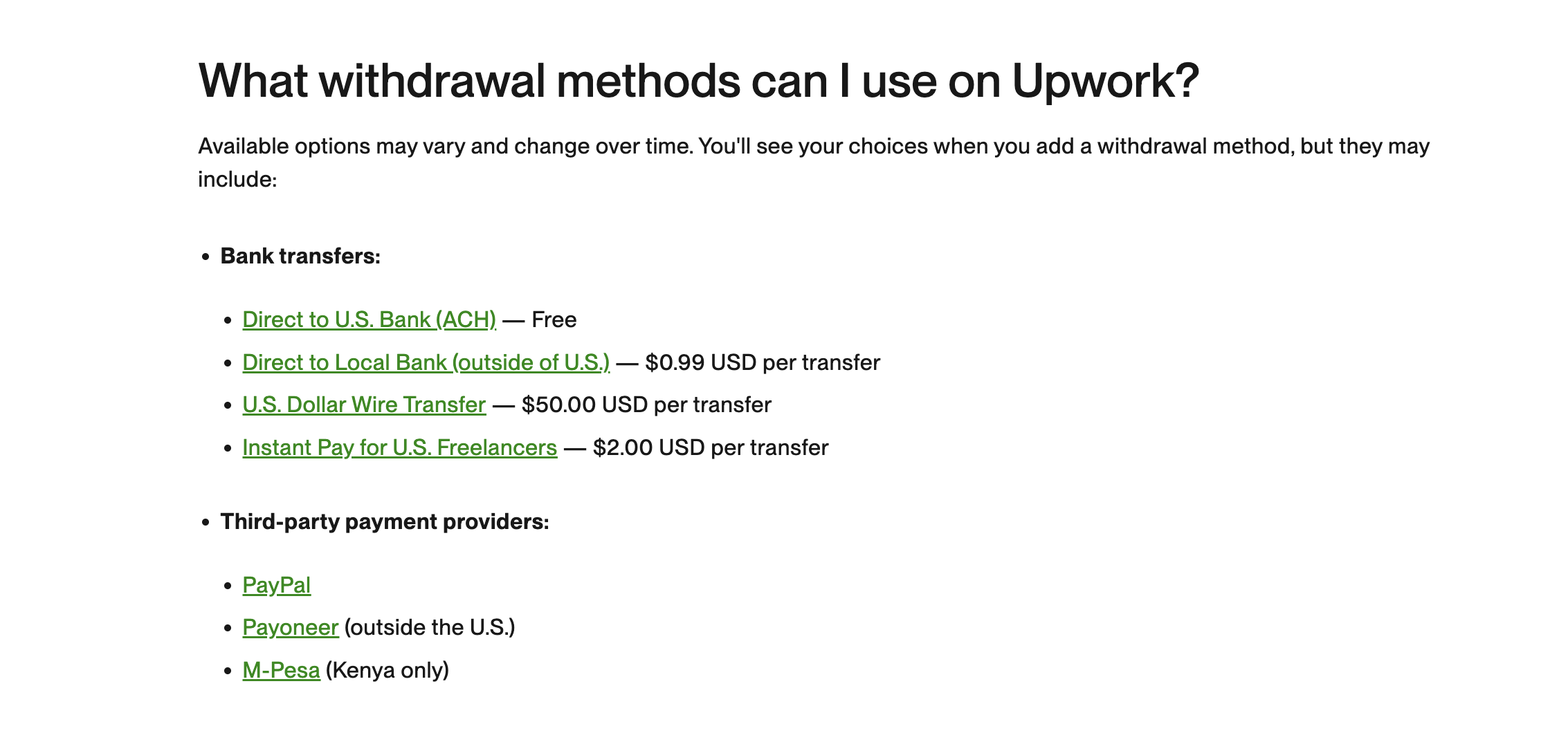 withdrawal methods to use on Upwork - USDT to Naira for Freelancers